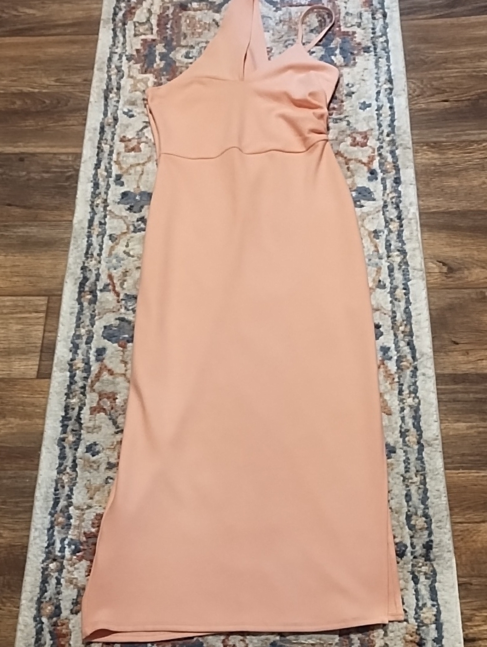 Abercrombie & Fitch Peach One-Shoulder Midi Dress Very Nice Size Medium.